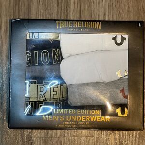 True Religion Men's Boxer Briefs - Black, White, Gray